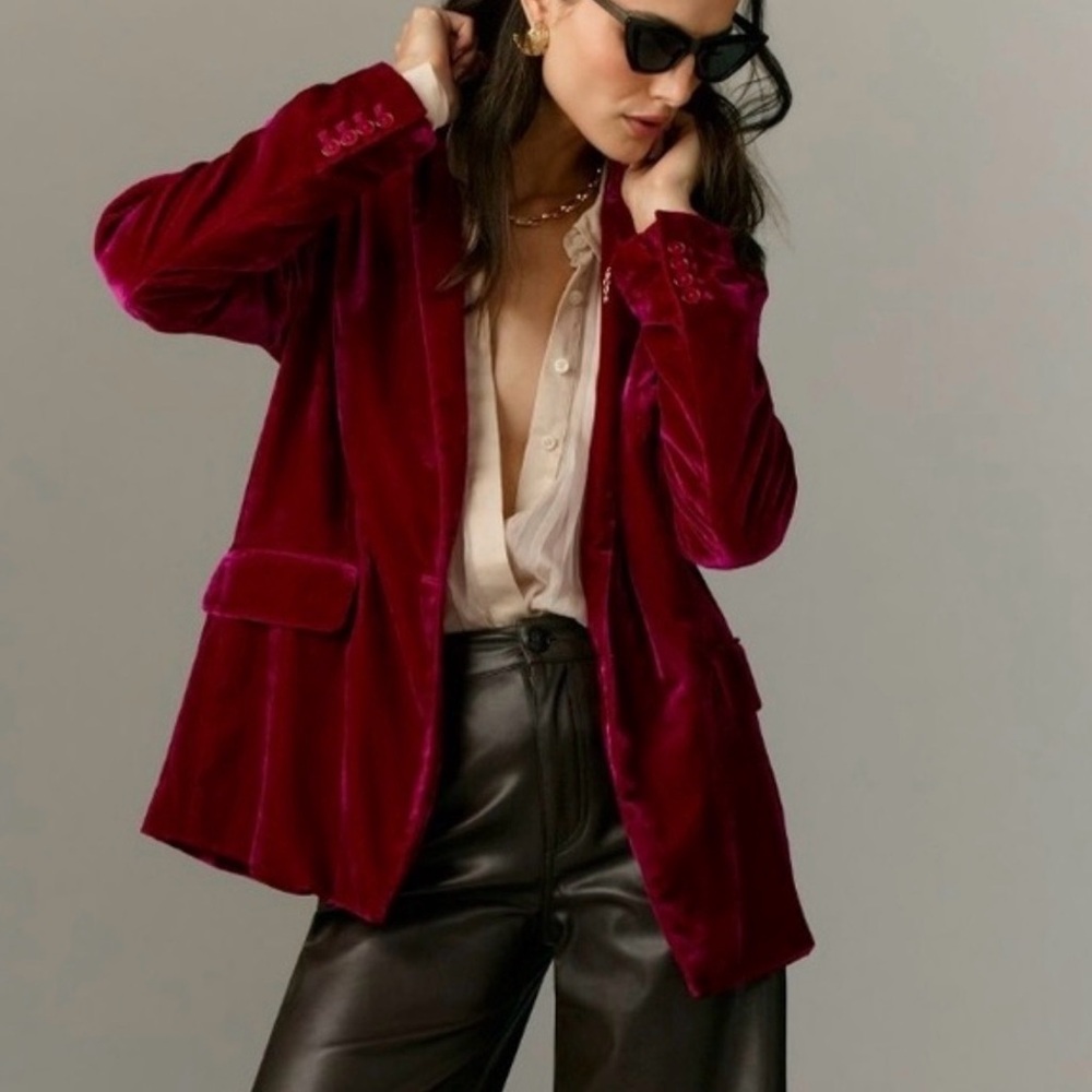 Maeve NWT Raspberry Velvet Tessie Blazer